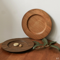 黑胡桃木盤子 日式創意實木質水果點心托盤 裝飾拍攝道具