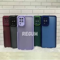 Hard Case Samsung A22 4G / M22 Frosted Semi Transparant biru tua