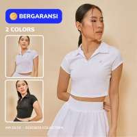 FORGE Aurelia Baju Olahraga Wanita - Kaos Olah Raga Crop Top Tennis Tenis Golf Senam Lari Run Zumba 