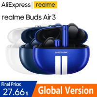 Global Version Realme buds air 3 TWS Earphone 42dB Active Noise Cancelling True Wireless Headphone Bluetooth 5.2 Earbuds New