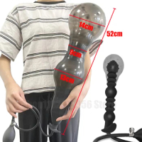 Folding Inflatable Anal Plug Super Huge BDSM Inflate Buttplug Expandable Dildo Pump Anal Dilator For