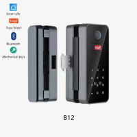Bluetooth APP Tuya Double Glass Doors Keyless fingerprint lock Passcode Digital Rfid Door Lock Fingerprint Smart Lock