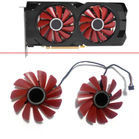 2PCS FDC10U12S9-C 85MM 4PIN XFX RX480 RX570 GPU VGA Cooler Fan For HIS RX 570 RX470 Video Graphics Card Cooling As Replace Fans