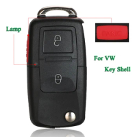 jingyuqin 2+1 Buttons Flip Folding Remote Smart Car Key Shell Case Fob For VW Volkswagen Jetta Golf Passat