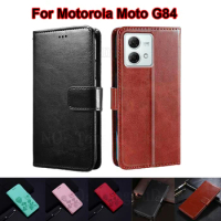 Vintage Leather Case Cover For Moto G84 5G чехол Book Stand Wallet Phone Coque For Funda Para Motorola Moto G84 6.55" Mujer Capa