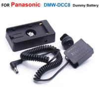 DMW-DCC8 BLC12 Dummy Battery With NP F970 F750 F550 Battery Adapter Plate Set For Panasonic DMC-G80 G81 G85 GX8 G6 FZ300 FZ2500
