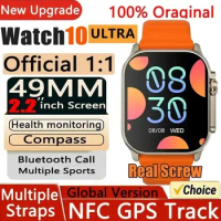 New Watch 10 Ultra Smart Watch 49mm 2024 New NFC Men Women GPS Track Bluetooth Call BT Music Games Wireless Charging Smartwatch