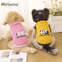 Miflame Cartoon Print Cat Dog Clothing Cute Little Rabbit Panda Bear Pet Pet Tank Teddy Bichon Breathable Small Dogs Sports Vest