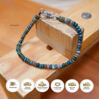 Gelang Batu Indian Agate - Batu Labradorite - Premium Gemstone - Batu Alam Asli - Stainless Steel An