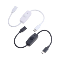 USB Type C With ON/OFF Switch Power Button 30CM Charging Extension Cable Universal Type-C Extension Cable