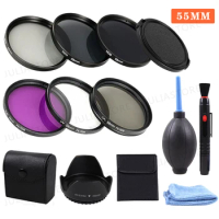 55mm UV CPL FLD ND2 4 8 Lens Filter Kit Hood Cap For Canon EOS M M2 M3 M5 M6 M10 M50 M100 M200 With 