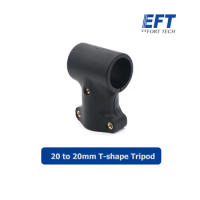 EFT Nylon D20mm Tee Joint 20 to 20mm T-shape Tripod Tee Carbon Tube Arm Three-channel Fixed Connector for RC Plant UAV Drone