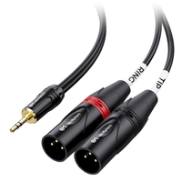 Cable Matters 3.5mm TRS to 2 XLR Cable Male to Male 6ft |   1/8 Inch TRS Aux to Dual XLR Male Breako