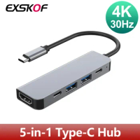 USB C HUB 5-in-1 Type-C to HDMI PD USB Adapter 4K 30Hz PD100W Dock USB-C 3.1 Splitter for MacBook iPad Pro Huawei USB 3.0 HUB