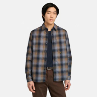 【Timberland 官方旗艦】男款灰色法蘭絨長袖襯衫(A5M4TEFE)