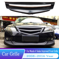For Mazda 6 2008-2013 Front Bumper Grille Mazda 6 The Car Improved Front Grills ABS Material Mesh Mask Decorative Accessories