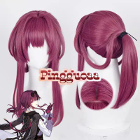 【Manmei】Honkai: Star Rail Kafka Cosplay Wig 43cm Wig Rose Purple Heat Resistant Synthetic Wigs Elega