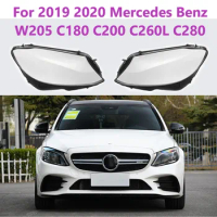 For 2019 2020 Mercedes Benz W205 C180 C200 C260L C280 C300 Left Right Headlamp Cover Transparent Lampshade Headlight Lens Shell