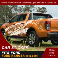 Car Decals Side Body Off Road Honeycomb Mud Graphic Vinyl Cool Car Sticker Customized Fit For Ford Ranger 2012-2019