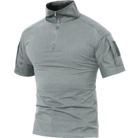 : Kaos Tactical Combat Shirt Lengan Pendek Zipper Leher β Outdoor & Army Style Deskripsi Produk: Ka