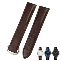 PCAVO Cowhide 20mm 21mm 22mm 19mm Alligator Leather Watchband For Omega De Ville Seamaster Specialities Custom Watch Strap