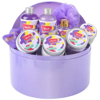 10pcs Delicate Lavender Spa Gift Basket with Jewelery Box, Women Bath and Body Set Includes Bubble Bath, Bath Salts, Body Lotion
