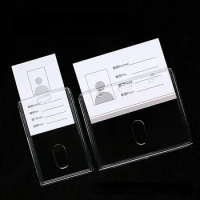 Transparent Acrylic Card Cover Case Working Permit Chest ID Tag Pass Bus Card Case Protective Staff Employee's Card Sleeve