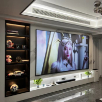 133" 16:9 alr screen Projection Sceen Black Crystal Ambient Light Rejecting ALR screen fabric for Long Throw Projector