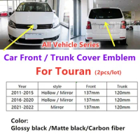 2Pcs/set Car Sticker Front And Rear Emblem Lid Cover Stickers For Touran 2011-2015 2016-2020 2021-2022 Car Accessories