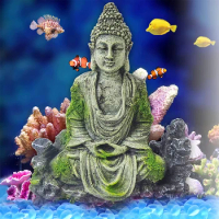 Buddha Statue Resin Crafts Fish Shrimp House Aquarium Fish Tank Landscaping Decoration Ornament