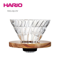 金時代書香咖啡  HARIO V60橄欖木02玻璃濾杯1-4杯 VDG-02-OV