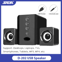 SADA D-202 3 in 1 Home soundbar 3.5mm Wired Computer PC Speakers USB Powered Sound Box for Desktop Laptop Notebook Smart Phone