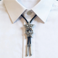 Kalung Pentagram Ganda Tali Kulit Boleh Laras Gaya Rock Kalung G-Dragon Retro Eropah dan Amerika Aks