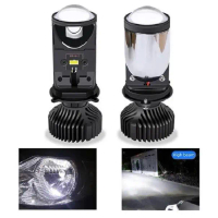 Lampu DEPAN LED Projie H4 Mini Projector Lens Lensa Mobil Motor H4 L6K Y6 Y6D Y9 Bohlam Car