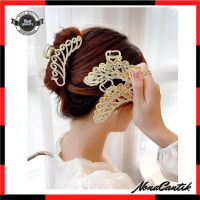 Jepit Rambut Korea Bahan Besi Lucu Unik Dewasa 10.5cm Motif Merak Besar Jedai Logam Jepitan Rambut J