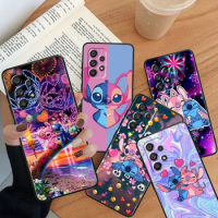 Love Stitch Angel Disney For Samsung Note 20 10 Ultra Plus A31 A8 A14 j6 A12 A5 A70 A7 A34 A20 A04 A24 5G Black Phone Case