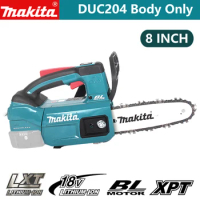 Makita DUC204 DUC204Z 18V LXT Cordless Brushless Electric Saw Chainsaw 200mm (8") Guide Bar Rechargeable Power Tool Bare Metal