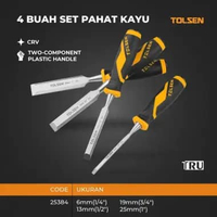 Alat Pahat Kayu Set 4pcs Pemahat Ukir Kayu Tatah Pahat Kayu Set 4 Pcs Wood Chisel TOLSEN 25384