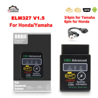 ELM327 Bluetooth for Android for Yamaha y15 3PIN To 16PIN OBD2 Motorbike Motorcycle for Honda OBD 2 Cable ELM 327 Fault Code