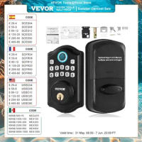 VEVOR Fingerprint Door Lock, Keyless Entry Door Lock with Fingerprint/Keypad Code/Key, Auto Lock, Anti-Peeking Password , Black