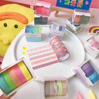 [Ready] DStore Masking Tape 5 Pcs Essential Collection 5 Selotip Bahan Kertas Washi Warna Warni