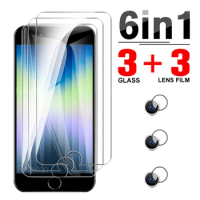 6in1 Camera Lens Glas For Apple iPhone SE 2022 Tempered Glass Screen Protector iPone SE 2020 SE2020 SE2022 Full Cover Phone Film