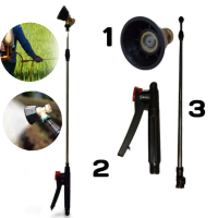 1 Set Nozel Spayer Nozzel Semprotan Air Sprayer Elektrik Stop Kran Sprayer+Adjustable Stick Sprayer+
