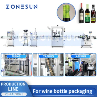 ZONESUN Cork Capper PVC Capsule Heat Shrinker Wrap Around Labeler Spirits Liquid Liquor Bottling Packing Machine ZS-FAL180Z5