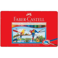 德國FABER-CASTELL輝柏_36色水性色鉛筆（鐵盒裝附水彩筆）/油性36色
