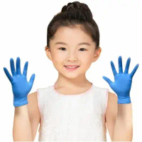 Kids Disposable Nitrile Gloves Children Latex Powder Free for Household Cleaning Crafting Painting Gardening Cooking Gloves