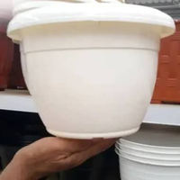 Pot Bunga 35CM Putih Plastik Awet Kuat Tebal Premium Tantos Pot Kembang Putih Pot Tanaman Tumbuhan V