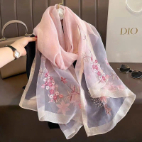 Khăn Quàng Cổ Tơ Lụa Thêu (HOA SAO)_Pink Lady Store