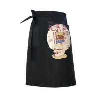 Japan Style Chef Apron Food Service Clothing Sushi Cook Work Aprons for Japanese Cuisine Kitchen Kimono Print Pinafore