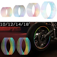 10/12/14/18" Laser Wheel Rim Tape For Motorcycle &amp; Car Reflective Body Sticker